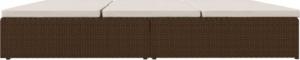 vidaXL vidaXL Rozkładane łóżko ogrodowe z poduszką, polirattan, brązowe 5