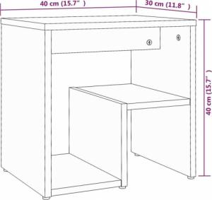 vidaXL vidaXL Szafka nocna, brązowy dąb, 40x30x40 cm 7