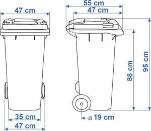 DWM Komplet pojemników na odpady - 120l 2