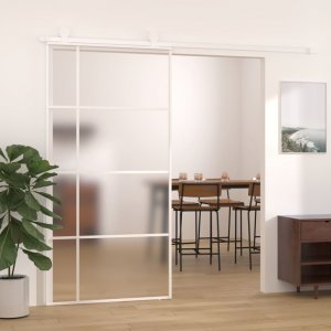 vidaXL vidaXL Drzwi przesuwne, szkło ESG i aluminium, 102,5x205 cm, biały 1