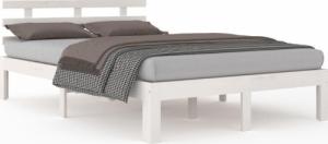 vidaXL vidaXL Rama łóżka, biała, lite drewno, 135x190 cm, podwójna 2