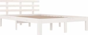 vidaXL vidaXL Rama łóżka, biała, lite drewno, 135x190 cm, podwójna 3