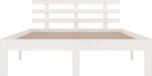 vidaXL vidaXL Rama łóżka, biała, lite drewno, 135x190 cm, podwójna 4