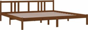 vidaXL Rama łóżka, miodowy brąz, lite drewno, 200 x 200 cm 3