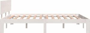 vidaXL Rama łóżka, biała, lite drewno sosnowe, 150x200 cm, King Size 5