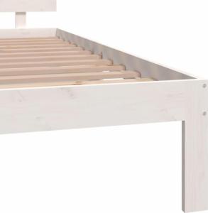 vidaXL Rama łóżka, biała, lite drewno sosnowe, 150x200 cm, King Size 6