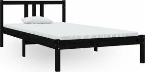 vidaXL vidaXL Rama łóżka, czarna, lite drewno, 100 x 200 cm 2