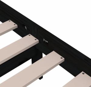 vidaXL vidaXL Rama łóżka, czarna, lite drewno, 100 x 200 cm 6