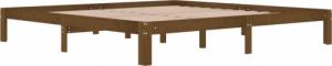 vidaXL vidaXL Rama łóżka, miodowy brąz, lite drewno sosnowe, 200 x 200 cm 3