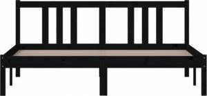 vidaXL vidaXL Rama łóżka, czarna, lite drewno, 150x200 cm, King Size 4