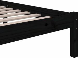 vidaXL vidaXL Rama łóżka, czarna, lite drewno, 150x200 cm, King Size 7