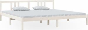 vidaXL vidaXL Rama łóżka, biała, lite drewno, 200 x 200 cm 2