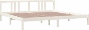 vidaXL vidaXL Rama łóżka, biała, lite drewno, 200 x 200 cm 3