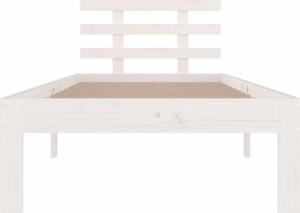 vidaXL Rama łóżka, biała, lite drewno, 90 x 200 cm 4