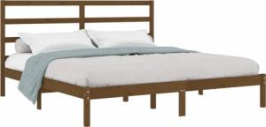 vidaXL vidaXL Rama łóżka, miodowy brąz, lite drewno sosnowe, 200 x 200 cm 3