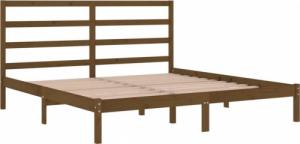 vidaXL vidaXL Rama łóżka, miodowy brąz, lite drewno sosnowe, 200 x 200 cm 4