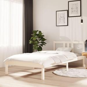 vidaXL vidaXL Rama łóżka, biała, lite drewno, 90 x 200 cm 1