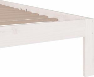 vidaXL vidaXL Rama łóżka, biała, lite drewno, 140 x 190 cm 6