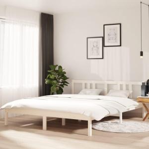 vidaXL vidaXL Rama łóżka, biała, lite drewno, 160 x 200 cm 1