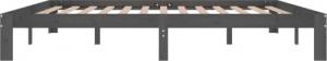 vidaXL Rama łóżka, szara, lite drewno sosnowe, 200 x 200 cm 5