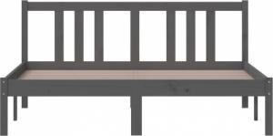 vidaXL vidaXL Rama łóżka, szara, lite drewno, 140 x 200 cm 4