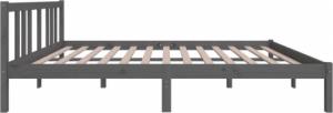 vidaXL vidaXL Rama łóżka, szara, lite drewno, 140 x 200 cm 5