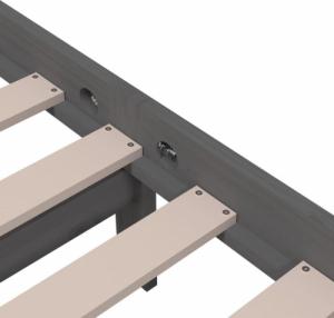 vidaXL vidaXL Rama łóżka, szara, lite drewno, 140 x 200 cm 7