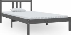vidaXL vidaXL Rama łóżka, szara, lite drewno, 100 x 200 cm 2