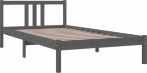 vidaXL vidaXL Rama łóżka, szara, lite drewno, 100 x 200 cm 3