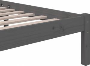 vidaXL vidaXL Rama łóżka, szara, lite drewno, 100 x 200 cm 6