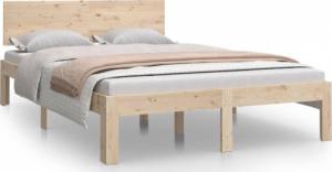 vidaXL Rama łóżka, lite drewno sosnowe, 120x190 cm, 4FT, podwójna 2