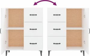 vidaXL Komoda, biała, 69,5x34x90 cm 7