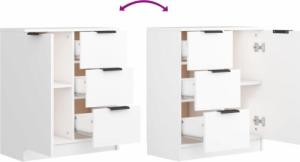 vidaXL Komoda, biała, 60x30x70 cm, materiał drewnopochodny 6