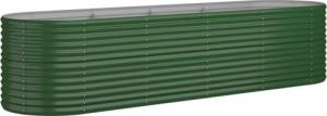 vidaXL vidaXL Donica ogrodowa, malowana proszkowo stal, 296x80x68 cm, zielona 2