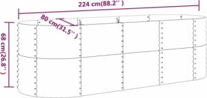 vidaXL vidaXL Donica ogrodowa, malowana proszkowo stal, 224x80x68 cm, zielona 6