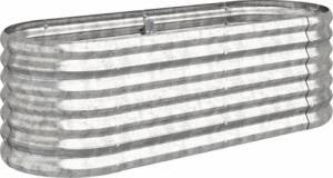 vidaXL vidaXL Donica ogrodowa, malowana proszkowo stal, 114x40x36 cm, srebrna 2
