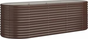 vidaXL vidaXL Donica ogrodowa z malowanej proszkowo stali, 224x80x68 cm, brąz 2