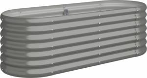vidaXL vidaXL Donica ogrodowa, malowana proszkowo stal, 114x40x36 cm, szara 2
