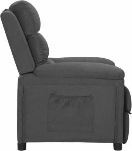 vidaXL vidaXL Fotel rozkładany, ciemnoszary, obity tkaniną 3