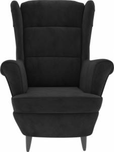 vidaXL vidaXL Fotel uszak z podnóżkiem, czarny, tapicerowany aksamitem 4