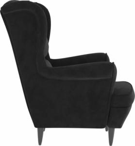vidaXL vidaXL Fotel uszak z podnóżkiem, czarny, tapicerowany aksamitem 5