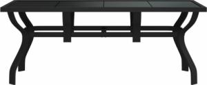 vidaXL vidaXL Stół ogrodowy, czarny, 180x80x70 cm, stal i szkło 3