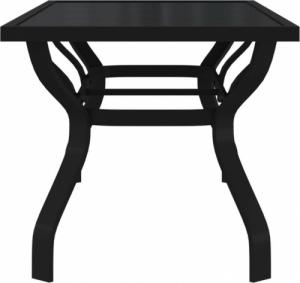 vidaXL vidaXL Stół ogrodowy, czarny, 180x80x70 cm, stal i szkło 4