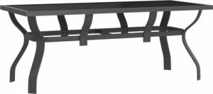 vidaXL vidaXL Stół ogrodowy, szaro-czarny, 180x80x70 cm, stal i szkło 2
