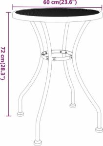 vidaXL vidaXL Stół ogrodowy, 60x72 cm, antracytowy, metalowa siatka 5