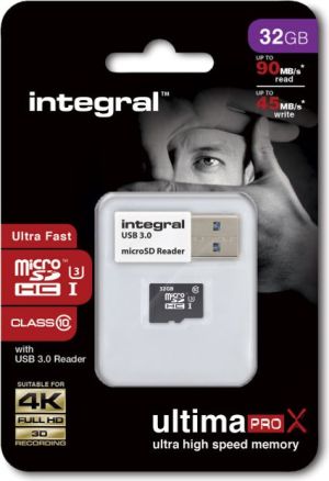 Karta Integral UltimaPro X MicroSDHC 32 GB Class 10 UHS-I/U3  (T_0013740) 1