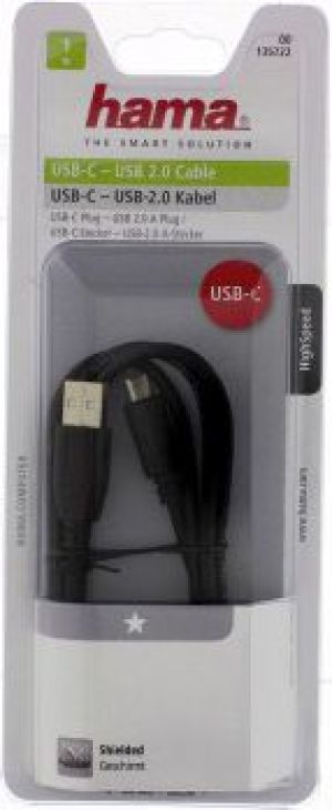 Kabel USB Hama USB-A - USB-C 1 m Czarny (00135722) 5