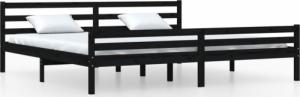 vidaXL vidaXL Rama łóżka, czarna, lite drewno, 200 x 200 cm 2