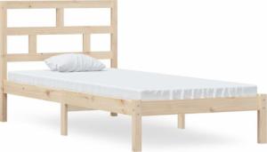 vidaXL Rama łóżka, lite drewno sosnowe, 90x200 cm 2