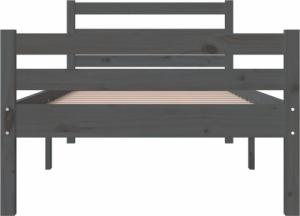 vidaXL vidaXL Rama łóżka, szara, lite drewno, 100 x 200 cm 5